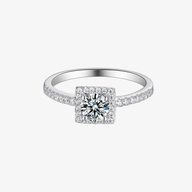 Помолвочное кольцо Moissanite Halo 0,5 карат 1